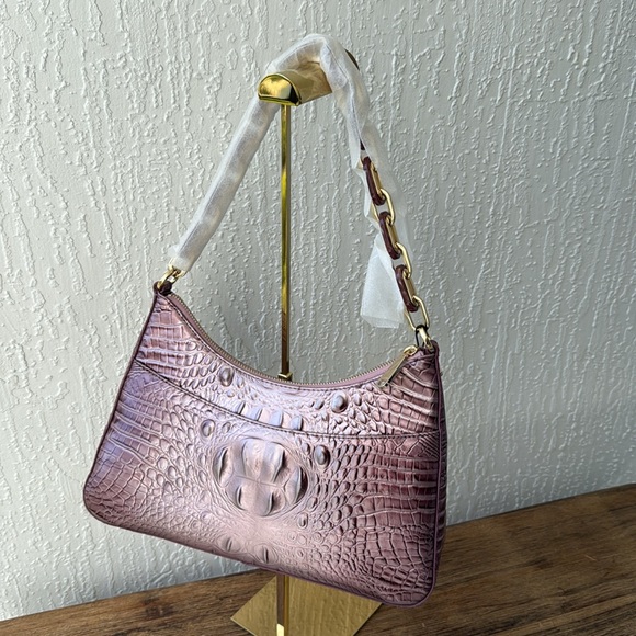 Brahmin Handbags - Brahmin Mellow Rose Melbourne Crocodile-Embossed Crescent shoulder bag